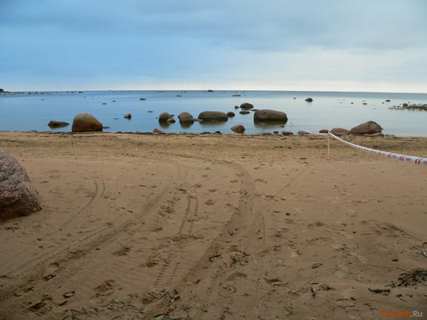 Место промежуточного финиша,  на берегу финского залива.